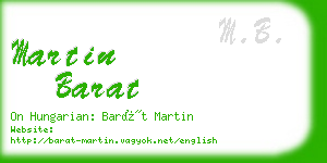 martin barat business card